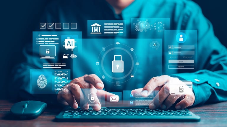 Cyber security concept with secure access and user identification