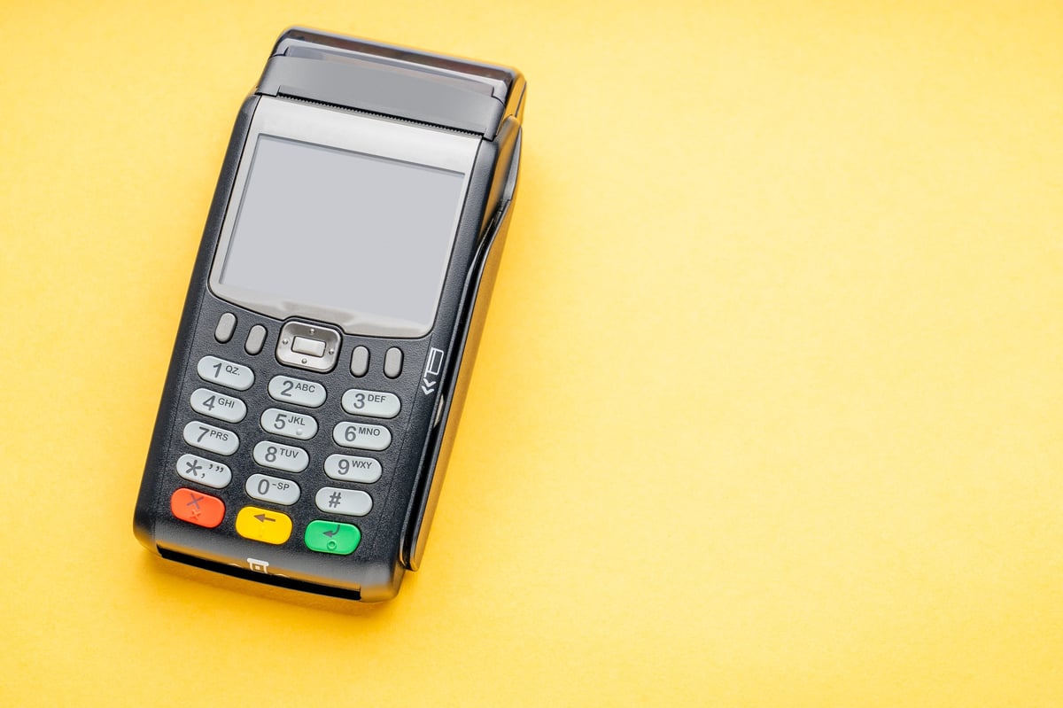 a terminal for paying with bank cards. contactless payment by credit card.