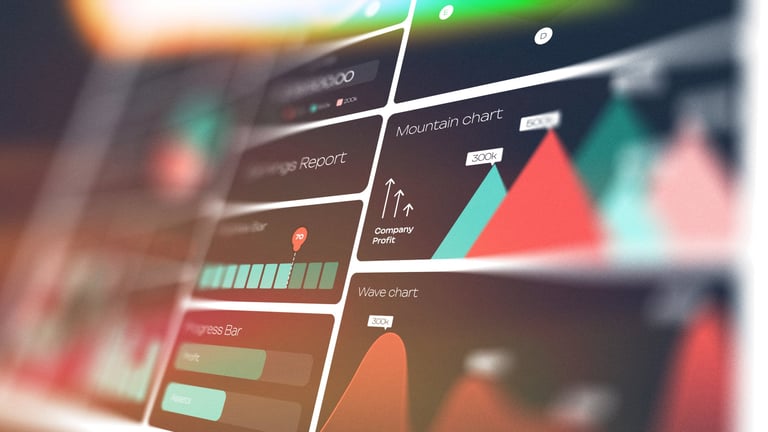 Financial graphs and charts displaying key performance metrics for cash flow and revenue analysis